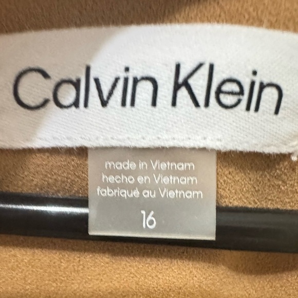 Calvin Klein Tan Wide-Leg Jumpsuit with Tie Waist Size 16 - Picture 4 of 6